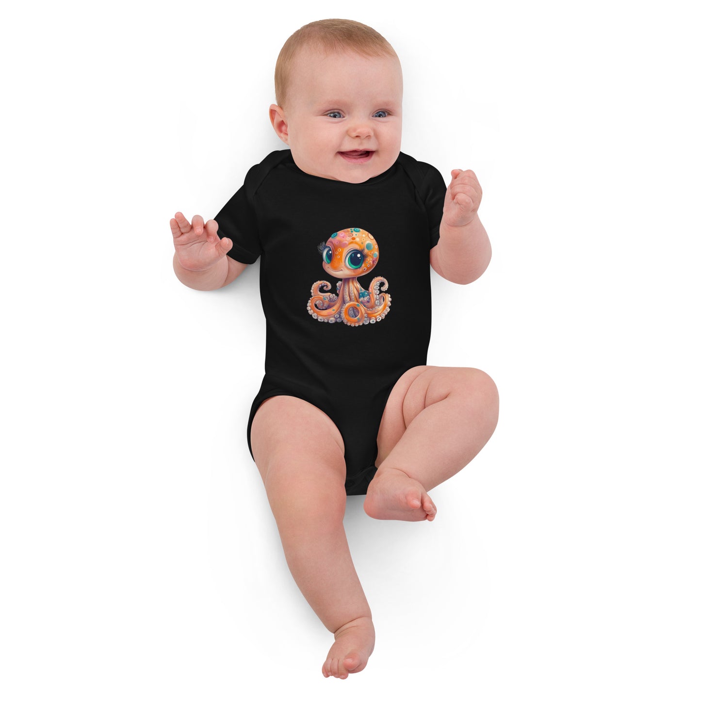 Barboteuse bébé 5bar Octopus Lena – coton bio, motif marin