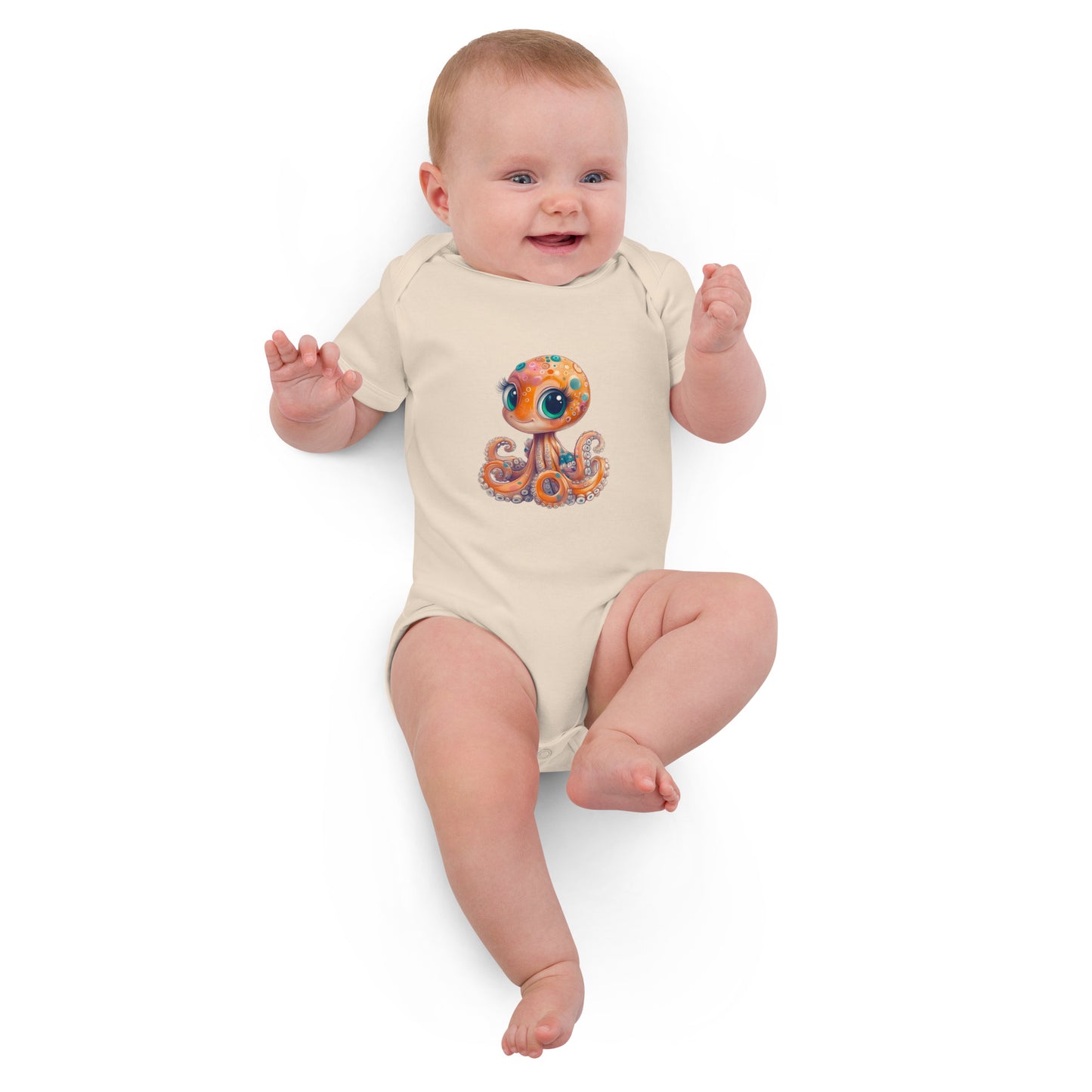 Barboteuse bébé 5bar Octopus Lena – coton bio, motif marin
