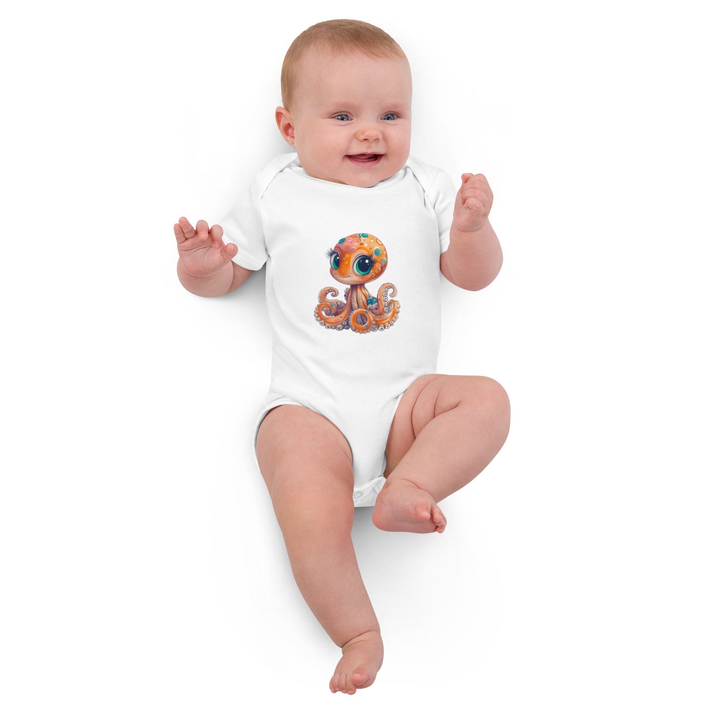 Barboteuse bébé 5bar Octopus Lena – coton bio, motif marin