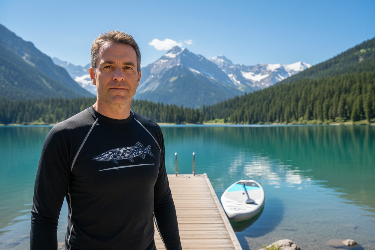 Männer-Rashguard Hecht