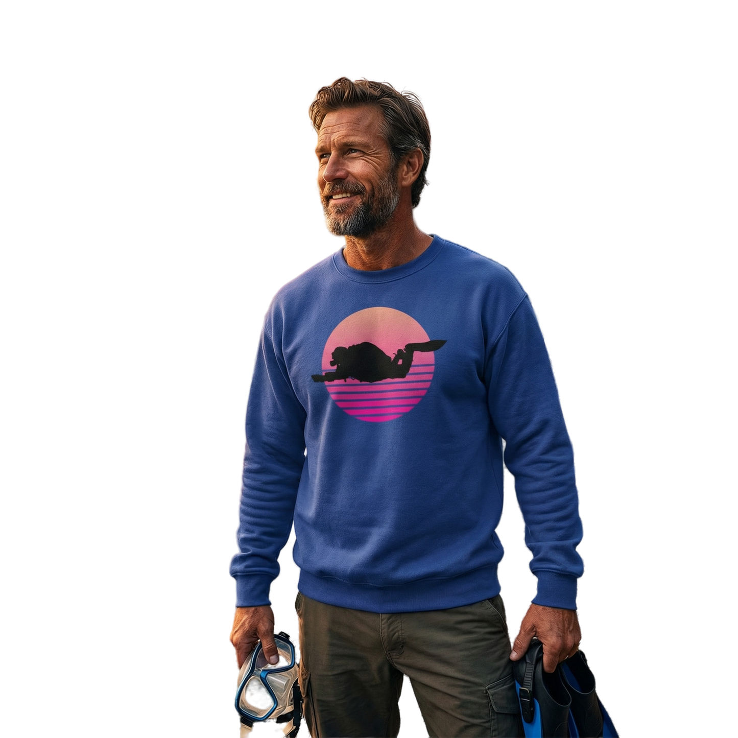 Männer Retro Diver Pullover