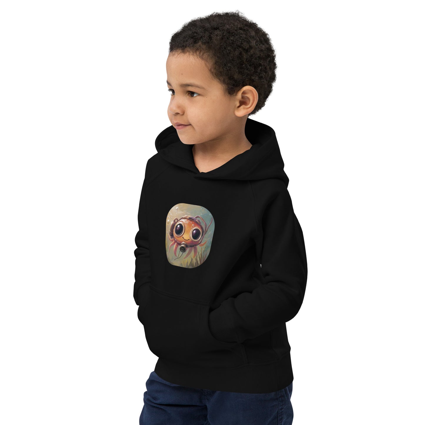 Sweat à capuche écologique 5bar Octopus Oquaribus pour enfant (4-12 ans)