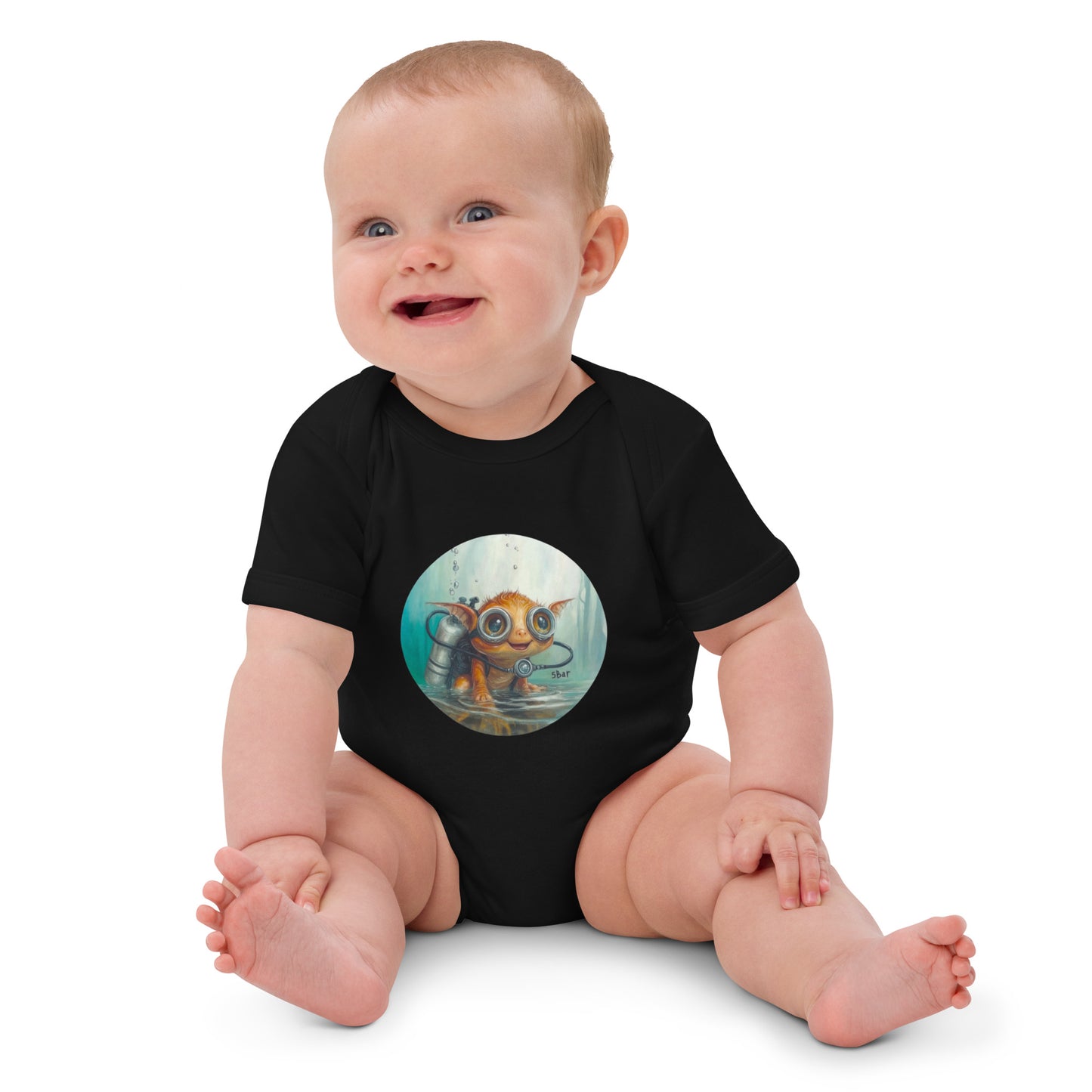 5bar Baby Dragon Glubus Baby Rompers made from Organic Cotton