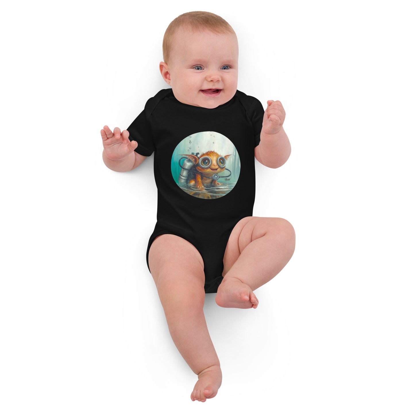 5bar Baby Dragon Glubus Baby Rompers made from Organic Cotton