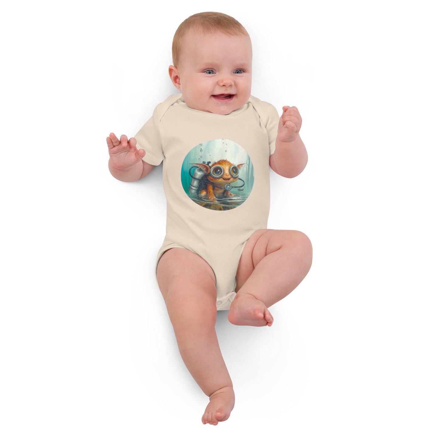 5bar Baby Dragon Glubus Baby Rompers made from Organic Cotton