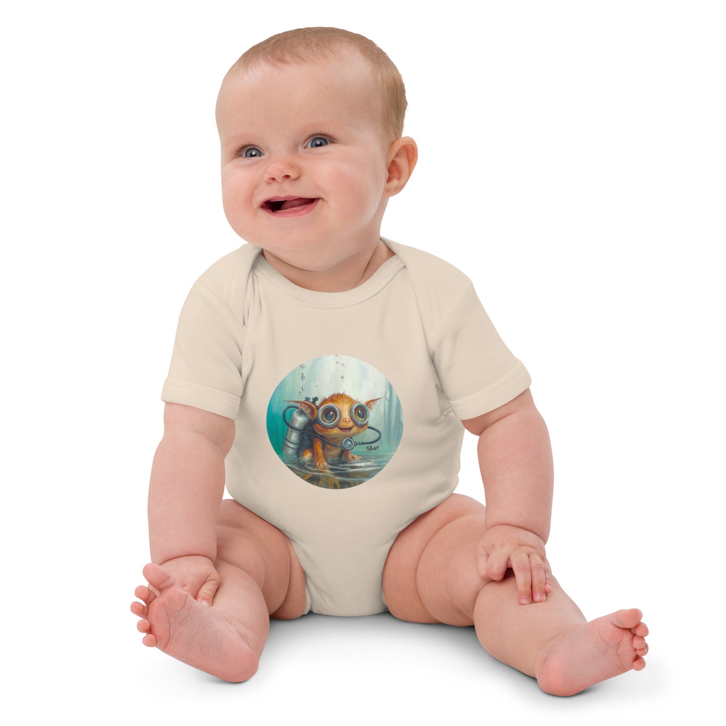 5bar Baby Dragon Glubus Baby Rompers made from Organic Cotton