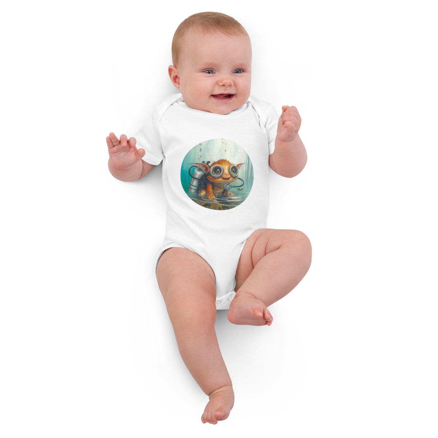 5bar Baby Dragon Glubus Baby Rompers made from Organic Cotton