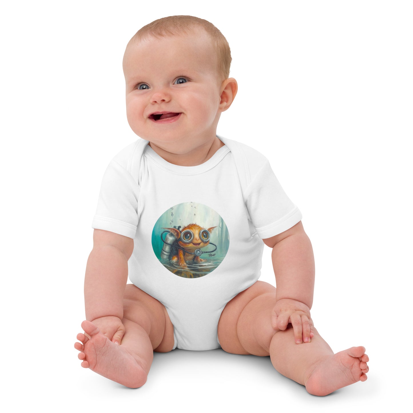 5bar Baby Dragon Glubus Baby Rompers made from Organic Cotton